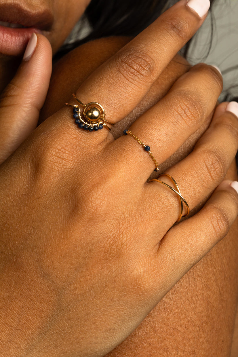 Frida Ring - Sapphire - Gold