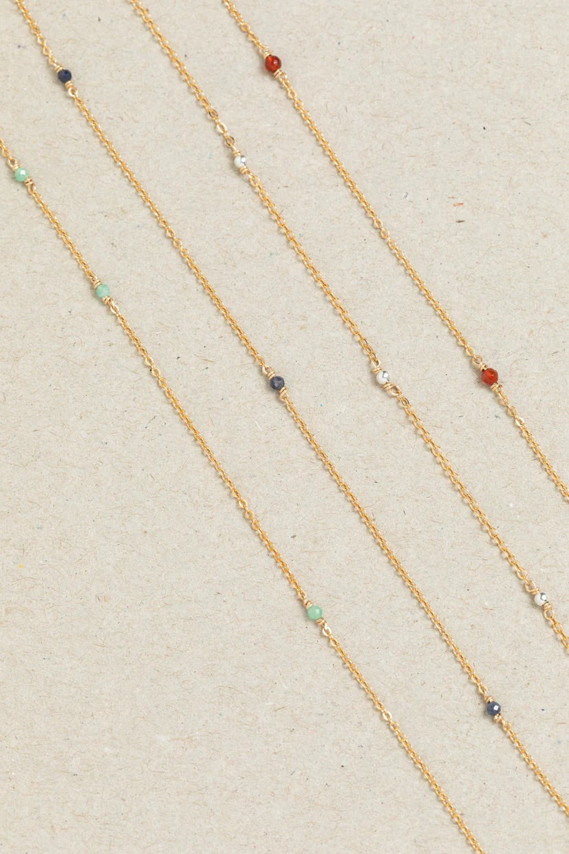 Collar-Pulsera Satélite - Zafiro - Oro