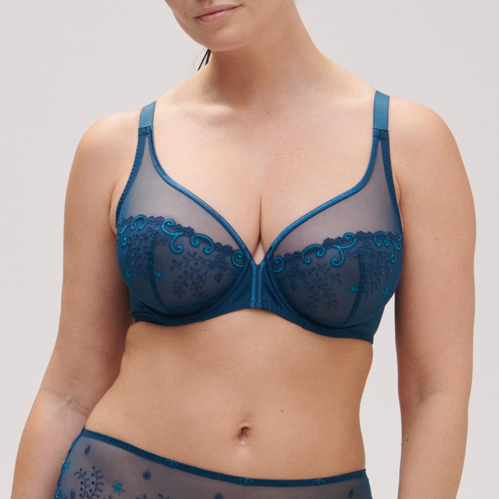 Soutien-Gorge Armature Décolleté Plongeant Delice - Bleu Prestige