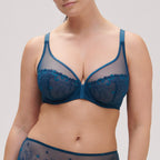 Soutien-Gorge Armature Décolleté Plongeant Delice - Bleu Prestige