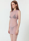 Robe Tricot à Capuche - Rose