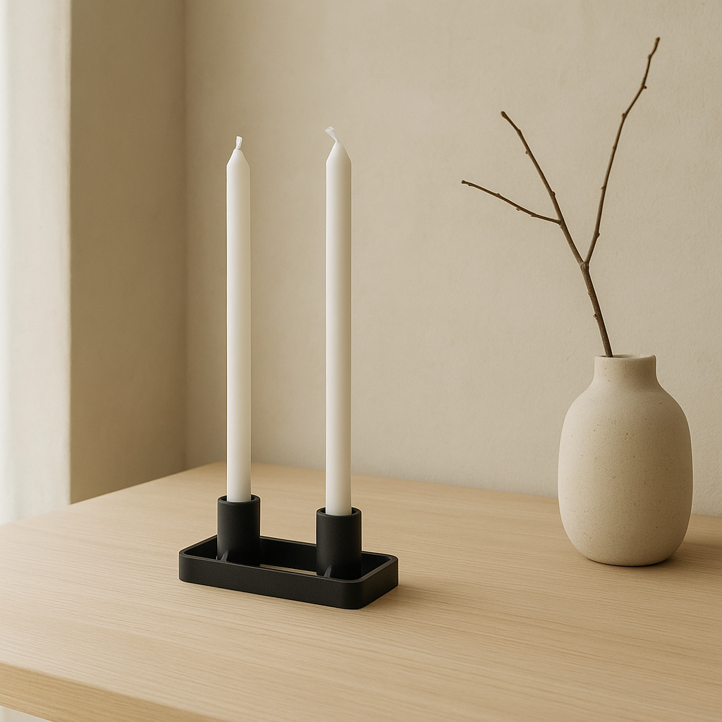 Candelabro Prism 2 Velas - Negro