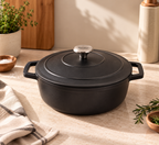 Sauter - Sauteuse Ronde Avec Couvercle - Fonte - Noir