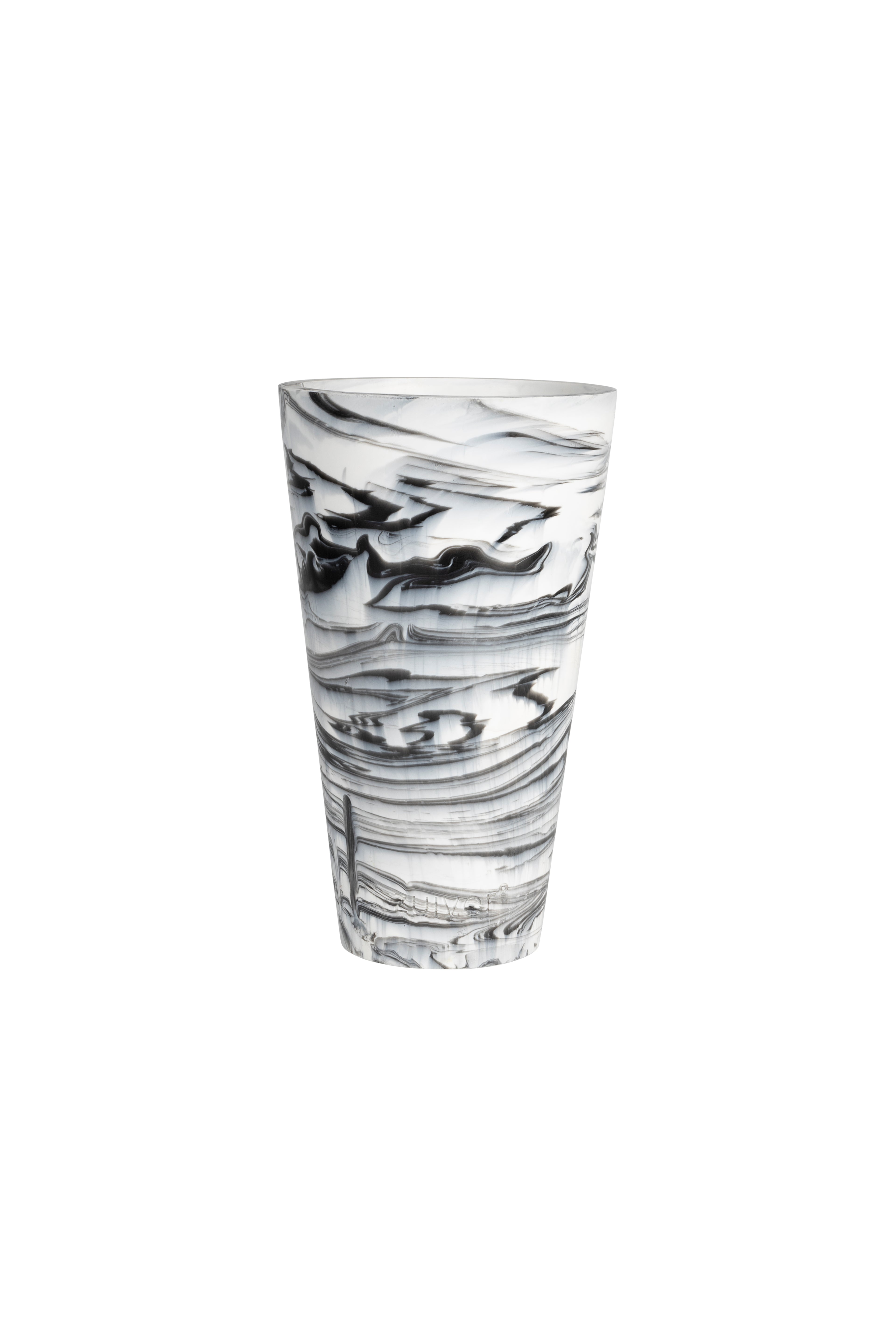 Conic M - Vase - Résine - Noir/Blanc/Gris