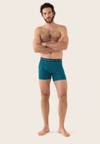 Boxer Redoutable Long En Coton - Bleu Canard