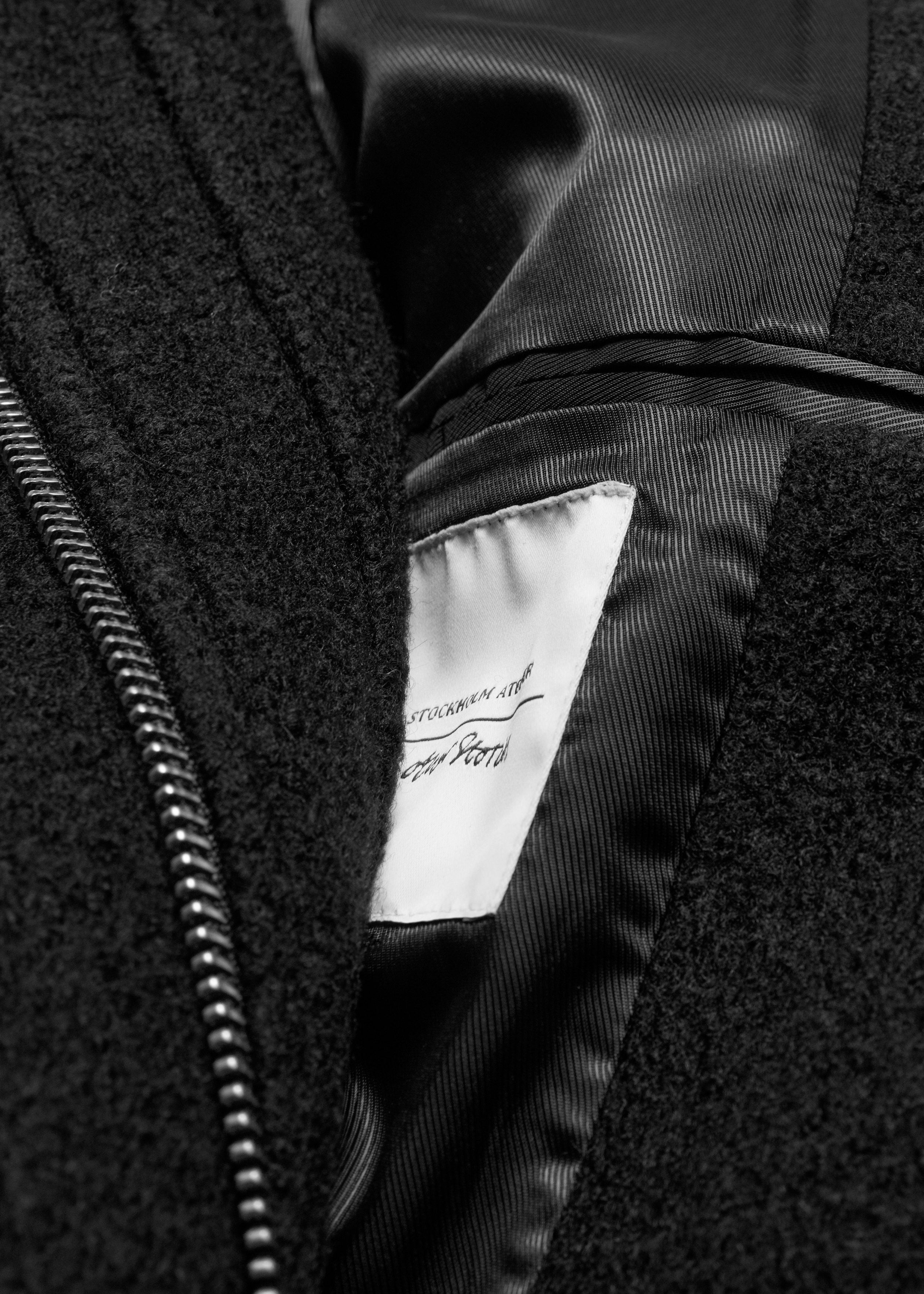 Veste St Jodie En Laine Style Motard - Noire