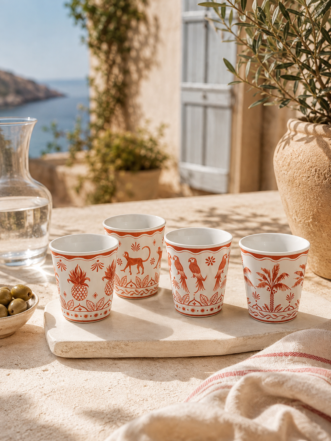 Exotic Vibes - Set De 4 Verres À Café - Porcelaine - Multicolore