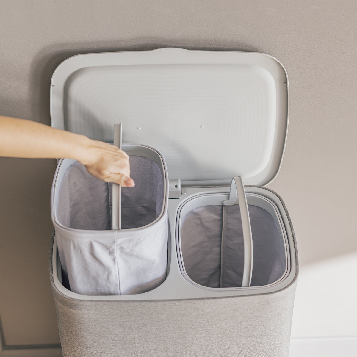 Sven Laundry Basket With Lid - 90L - Gray