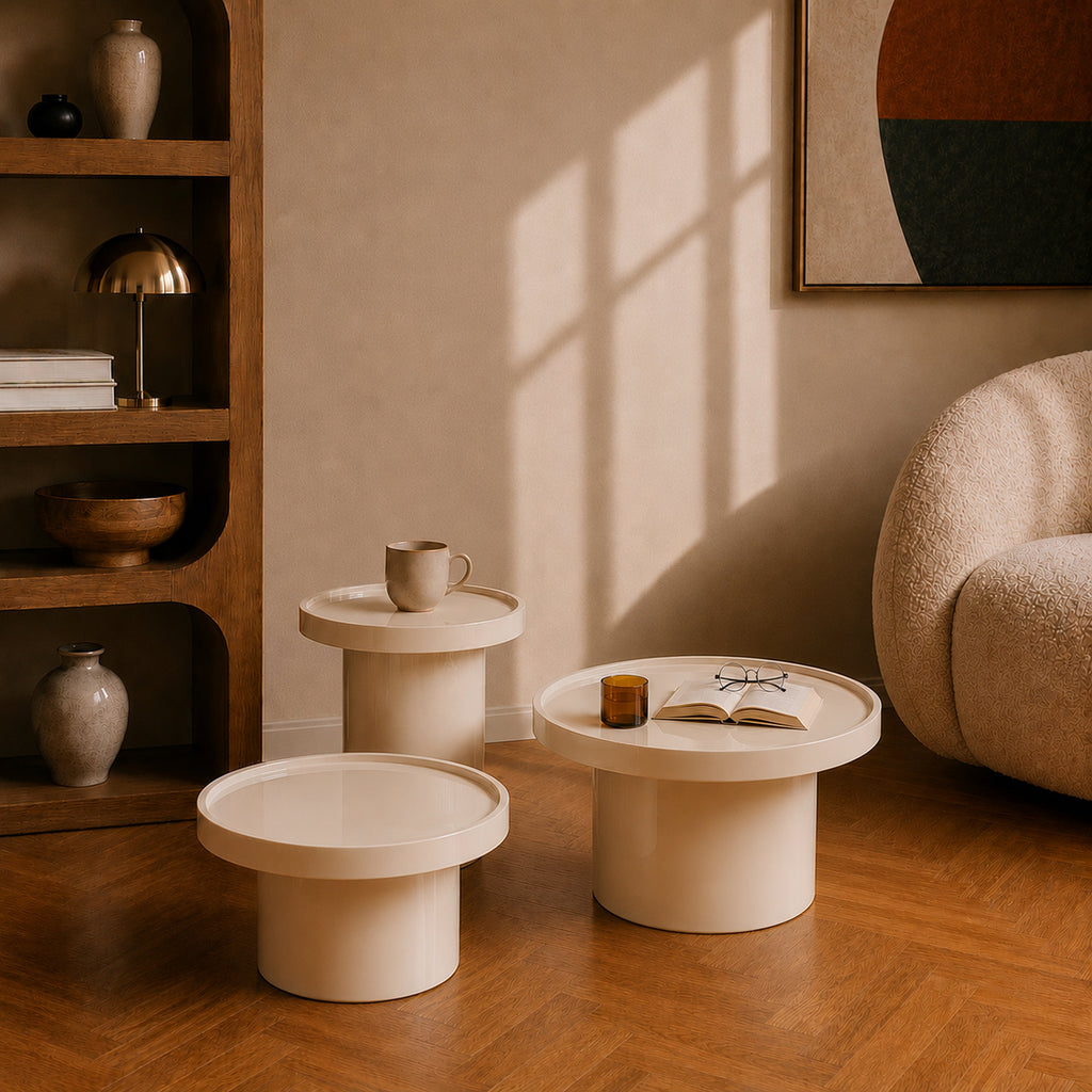 Nora - White Lacquered Mdf Side Table