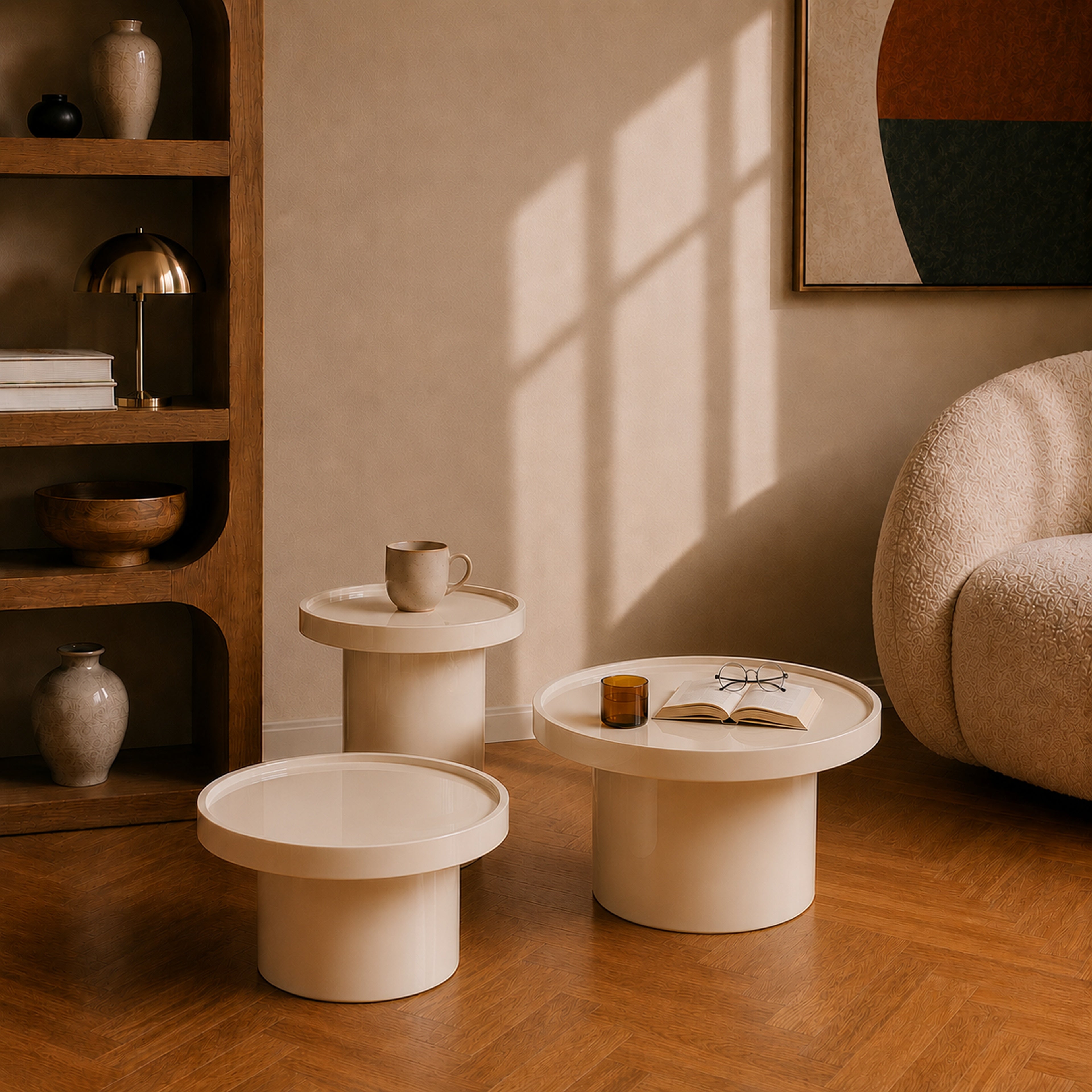 Nora - White Lacquered Mdf Side Table