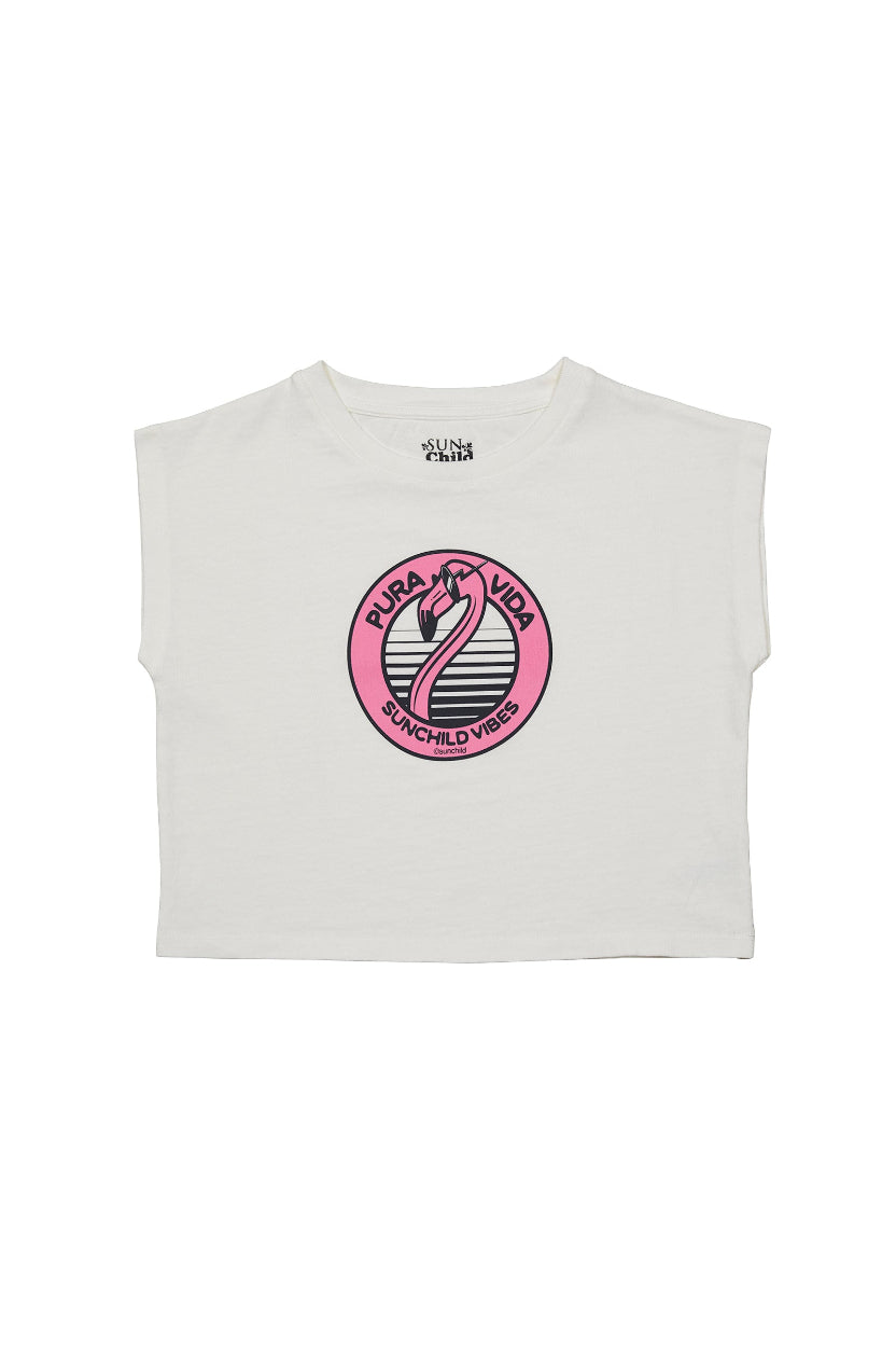 Tshirt Fille - Flamingo - Milk
