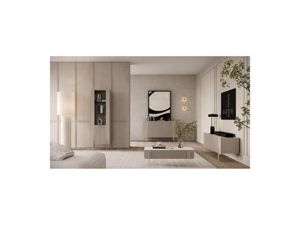 Mathilde - Mueble vitrina de 2 puertas - Patas doradas