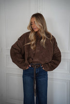 Veste Suédée Amelia - Chocolat