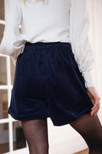 Short Gabin Velours Marine
