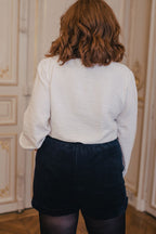 Short Gabin Velours Marine