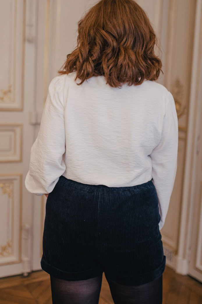 Short Gabin Velours Marine