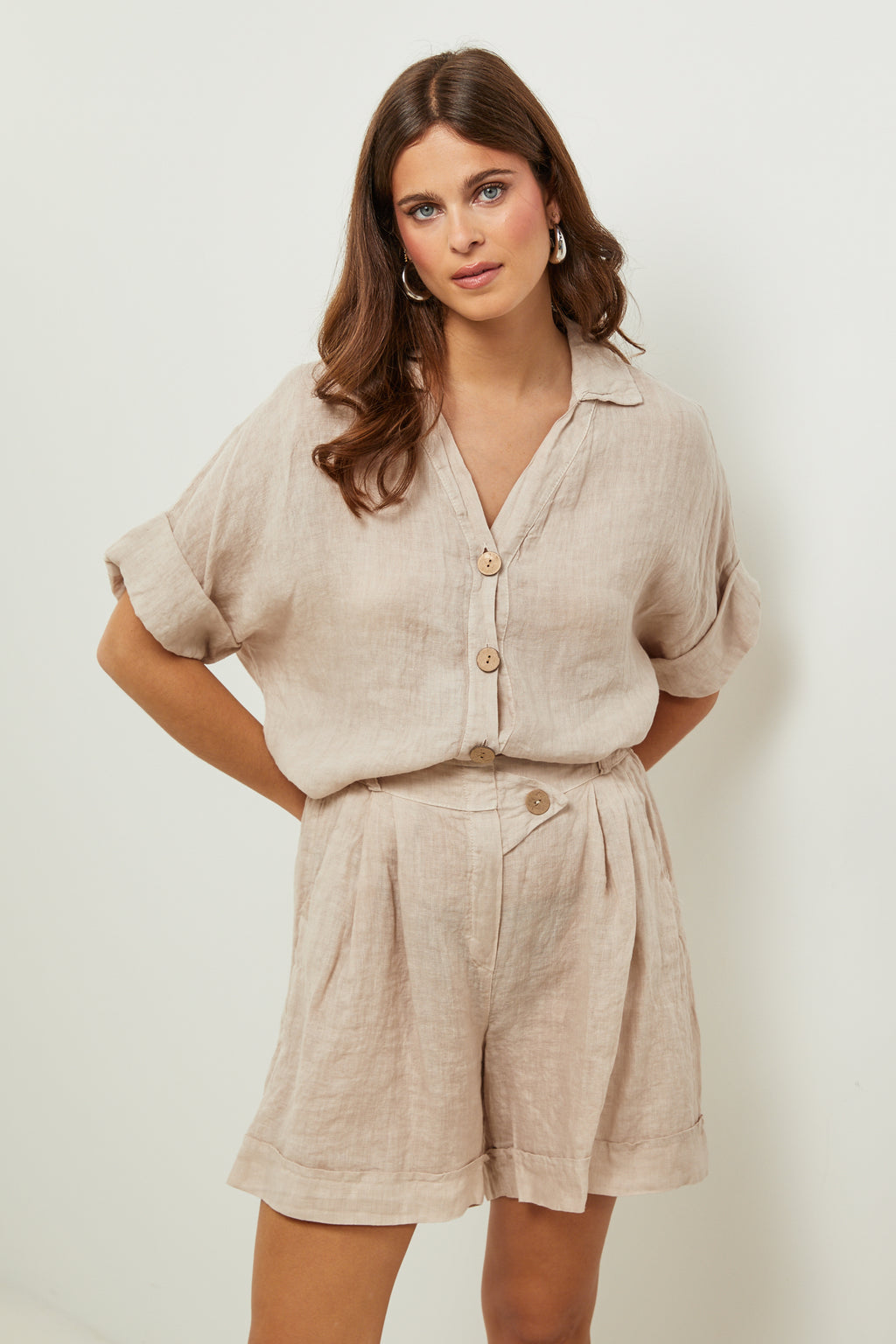 Camisa - Beige - Mujer