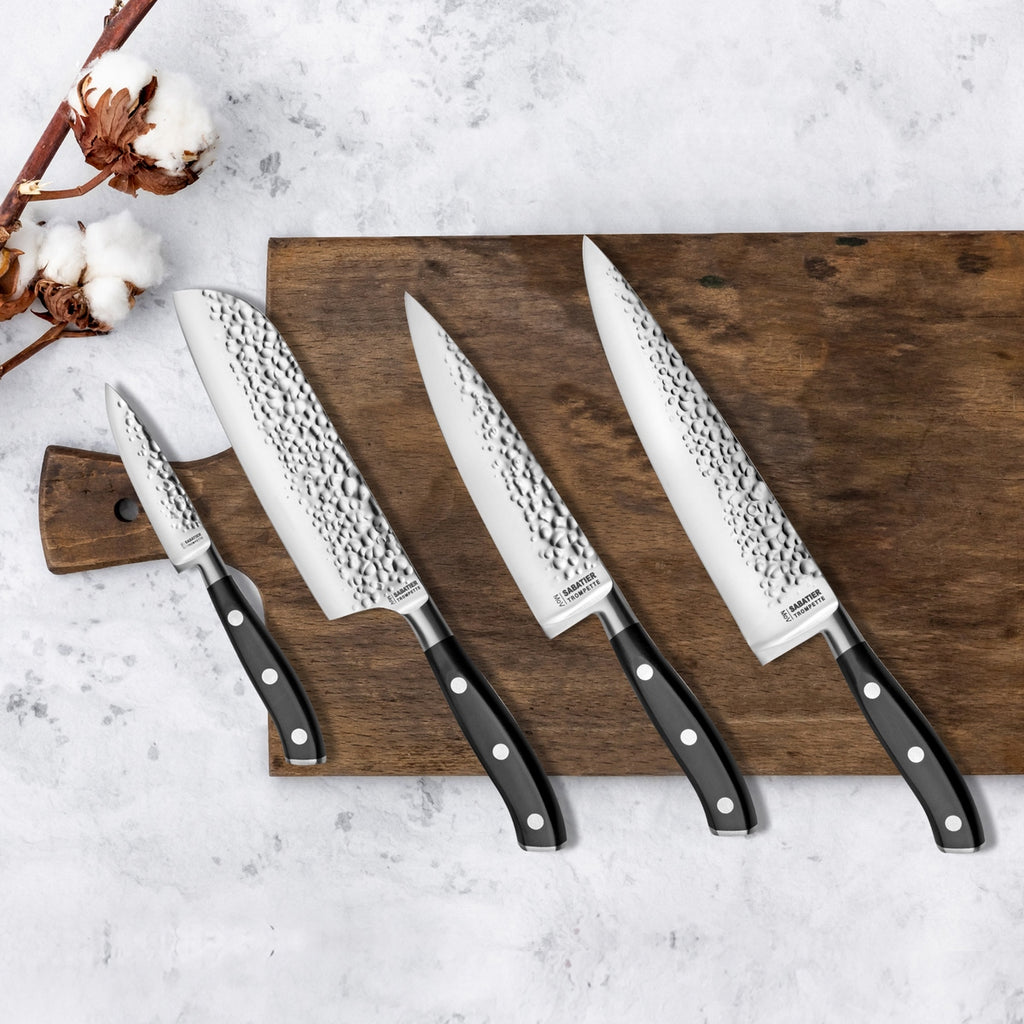 Carbon - Hammered Paring Knife With Blade Guard - 9cm
