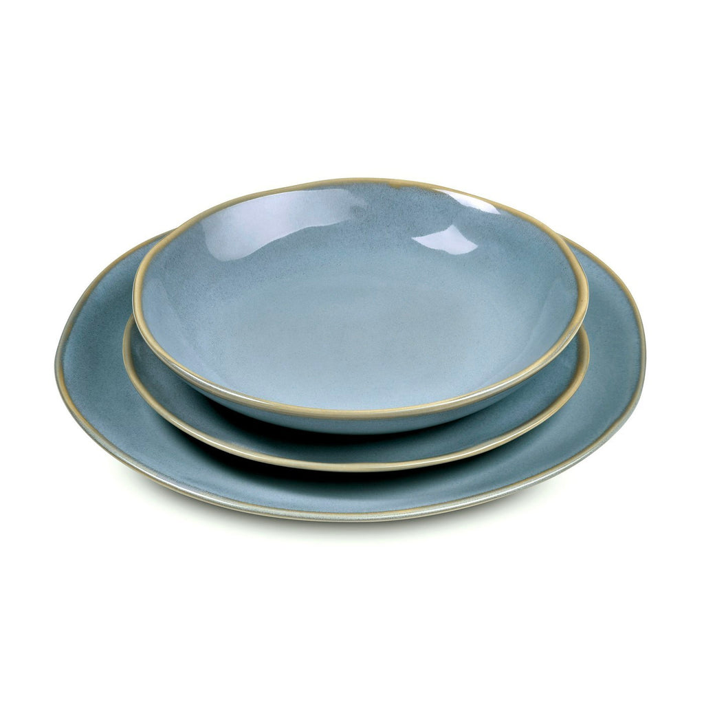 Egée - 18 Piece Service - Stoneware - Blue