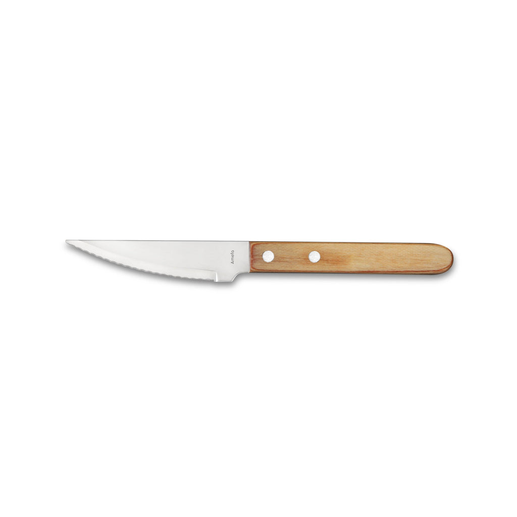 Steak Pizza - Set of 12 Jumbo Pizza Knives - Wood