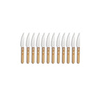 Steak Pizza - Set of 12 Jumbo Pizza Knives - Wood
