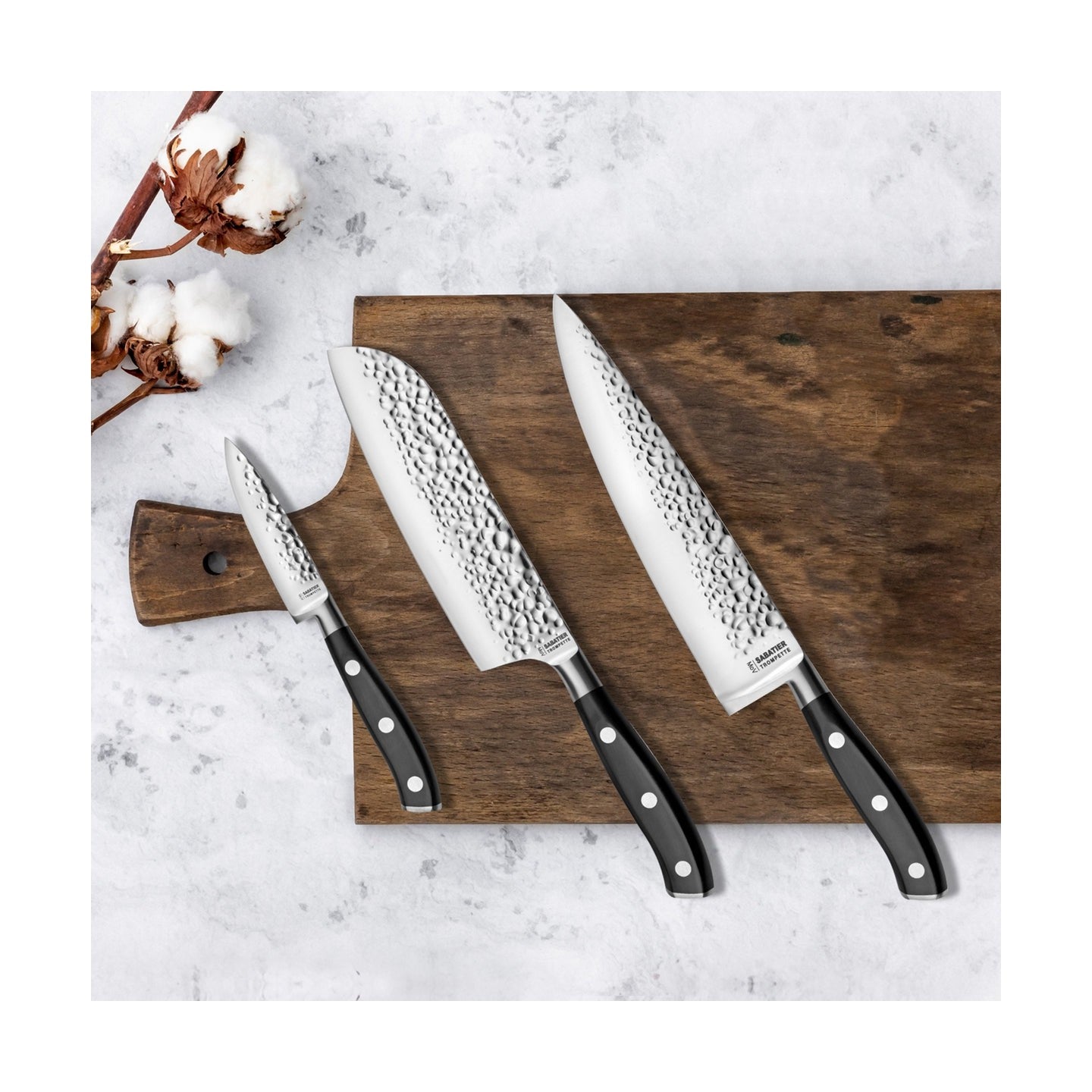Carbon - Set de 3 cuchillos de cocina