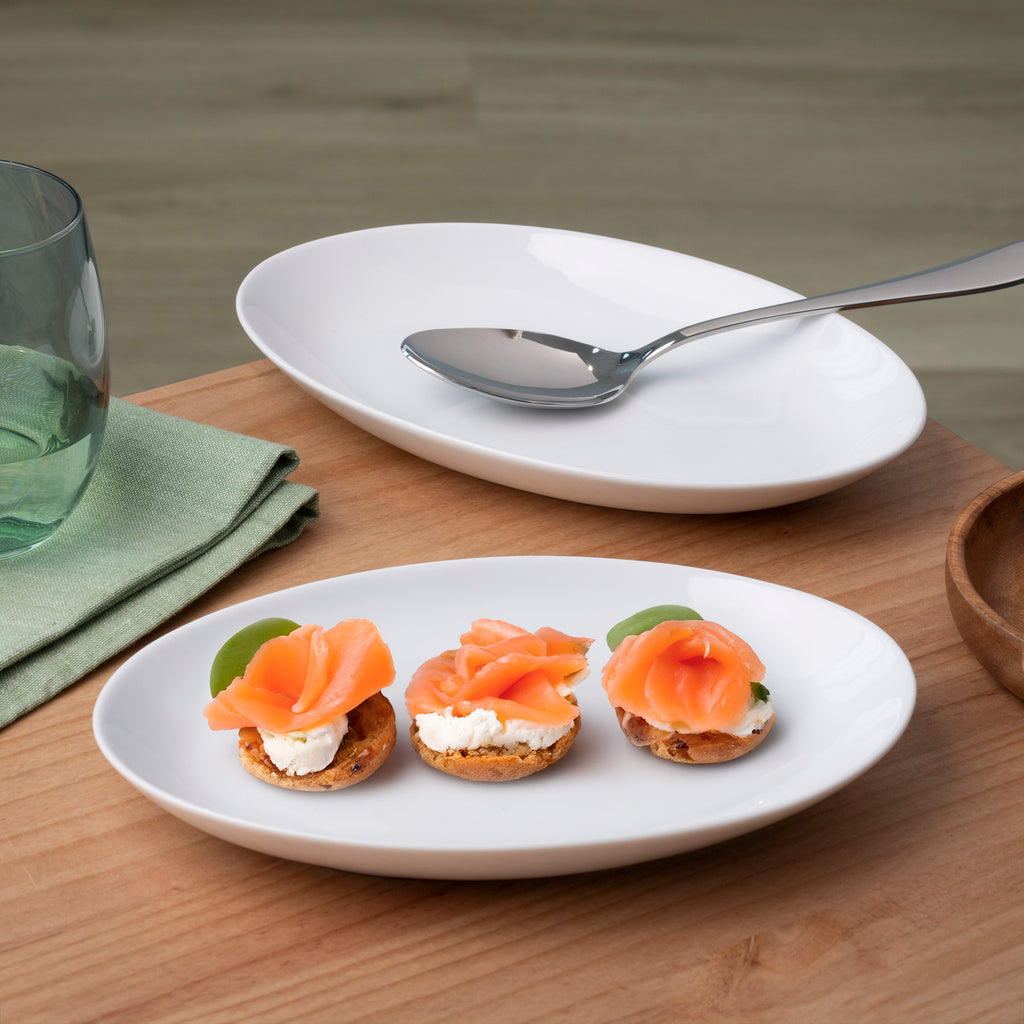 Como - 2 Ravioli 26X15Cm - Porcelain - White