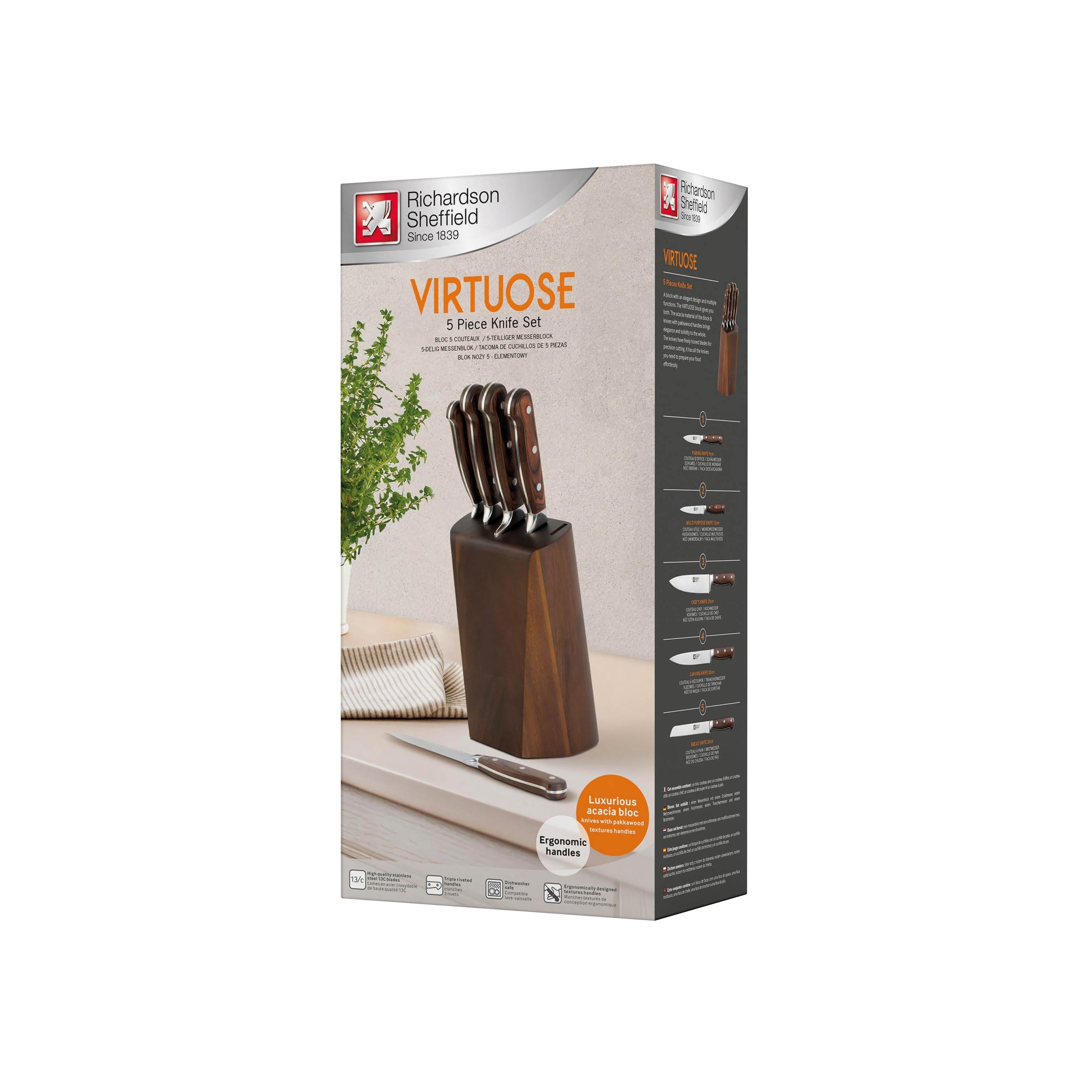 Virtuose - 5-Piece Kitchen Knife Block