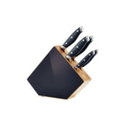 Grand Chef - 5-Piece Kitchen Knife Block - Black and Wood