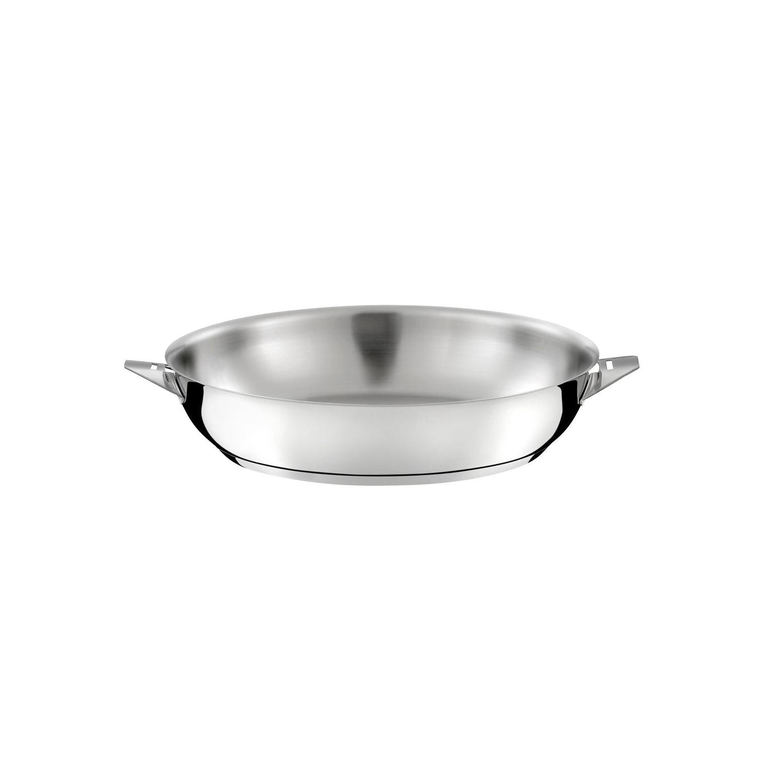 Eclipse - Lot De 2 Poêles 24-28Cm Finition Miroir + Poignée Amovible - Inox