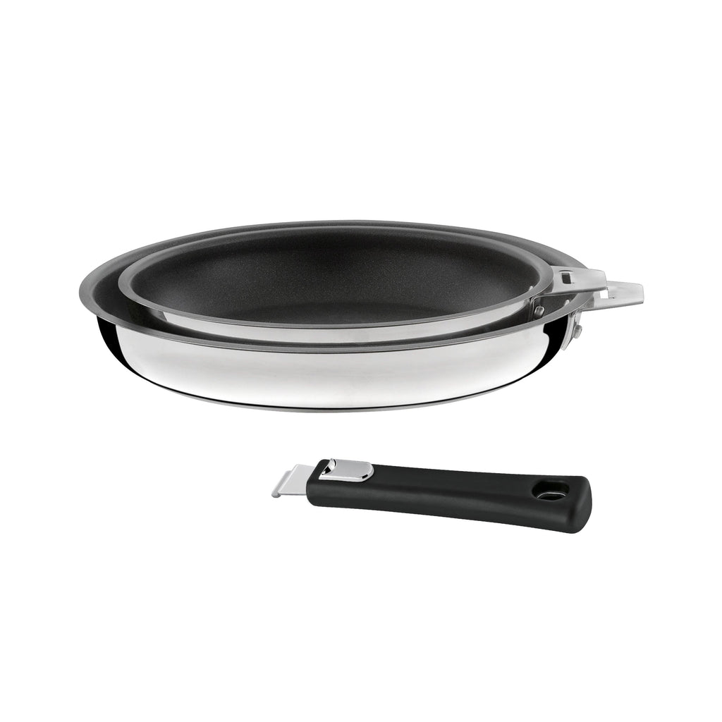 Malice - Serie de 2 sartenes de 20/24 cm con revestimiento cerámico y mango - Negro
