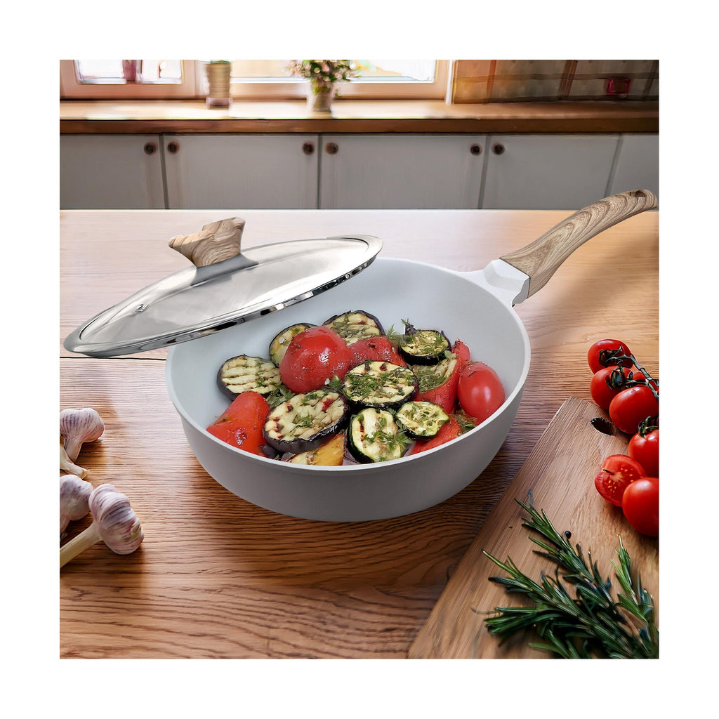 Mythic - Sauteuse 24 Cm - Revêtement En Céramique Blanche