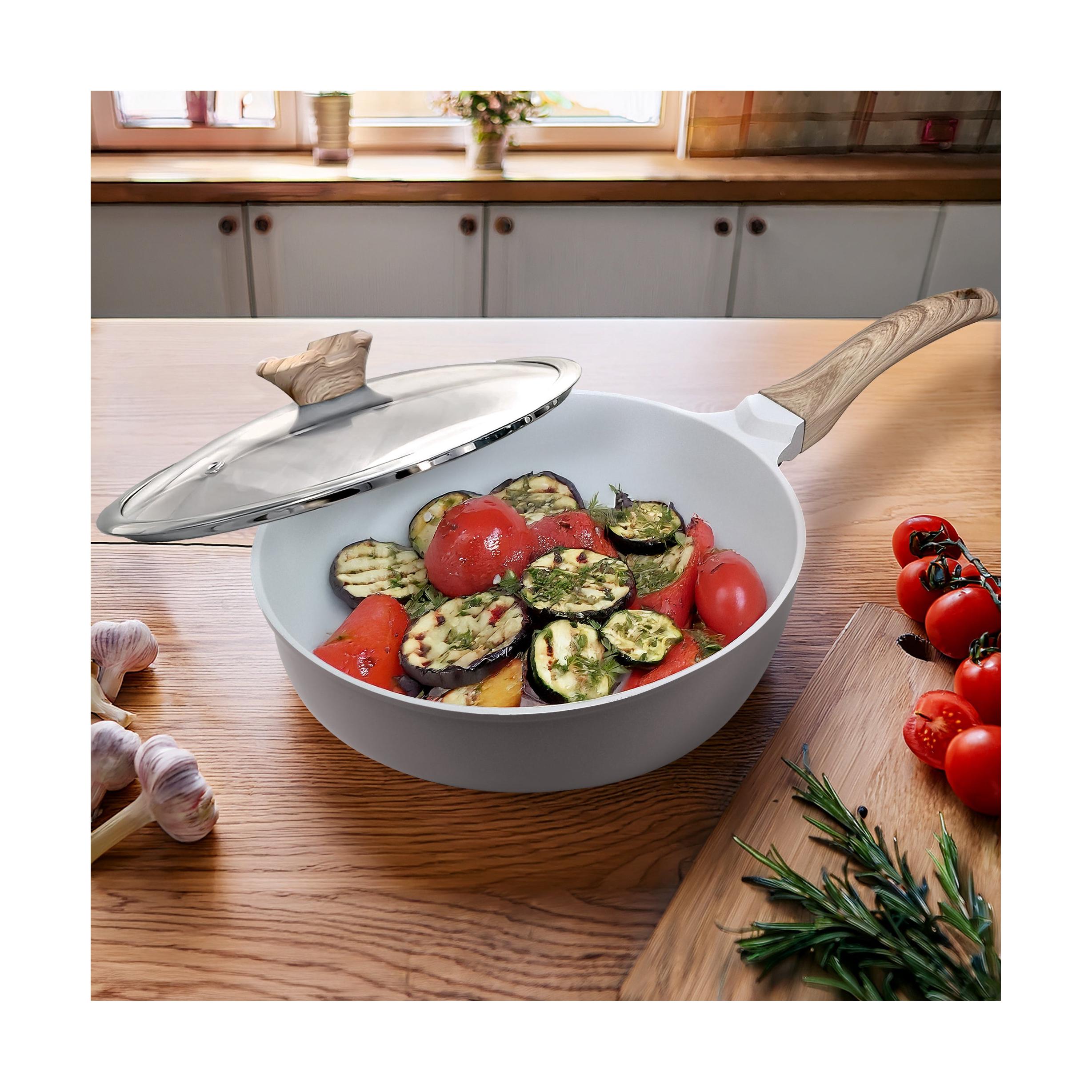 Mythic - Sauteuse 24 Cm - Revêtement En Céramique Blanche