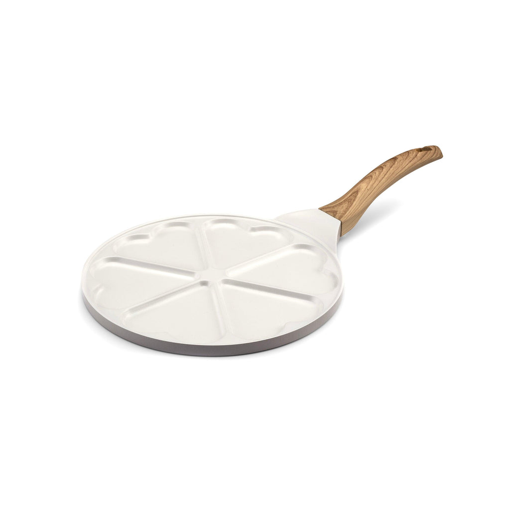 Mythic - Sartén - 6 corazones 25.7 cm - Revestimiento cerámico blanco