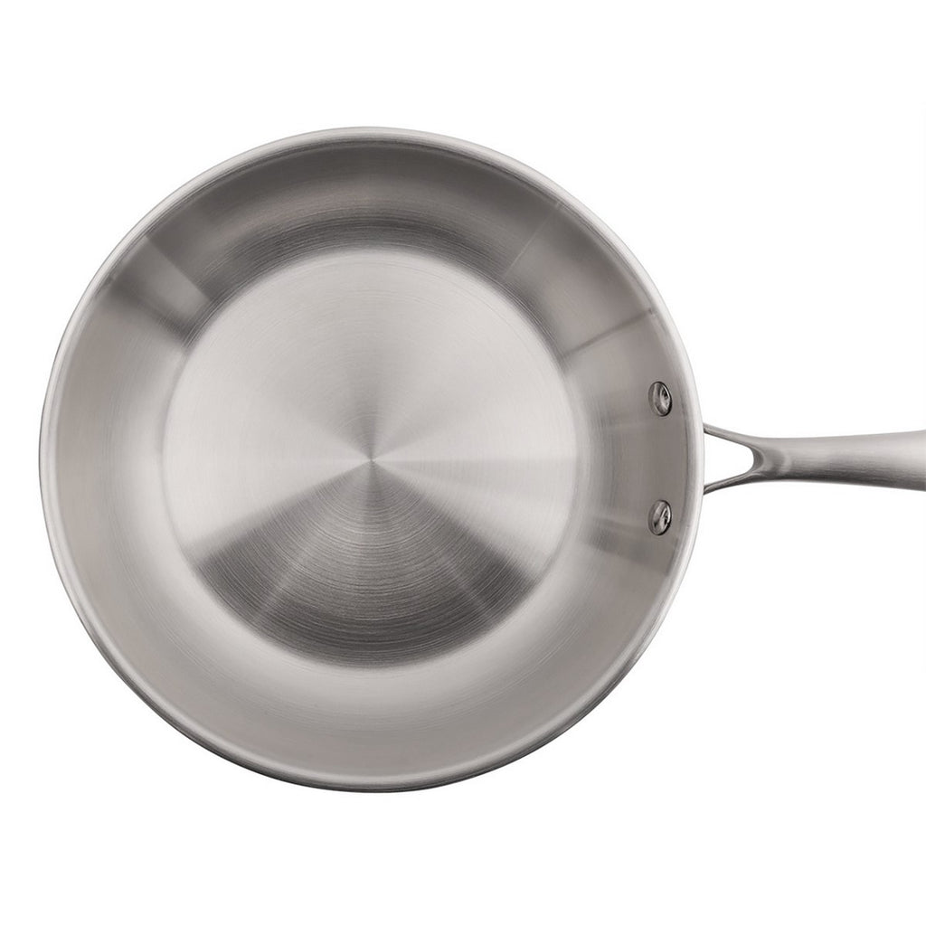 Gourmet - Lote de 1 sartén de acero inoxidable de 28 cm + 1 salteadora de acero inoxidable de 24 cm + 1 piedra de Plata Limón de 300 g (mantenimiento del acero inoxidable)