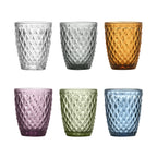 Strass - Lot De 6 Gobelets 22 Cl - Verre Pressé - Bleu