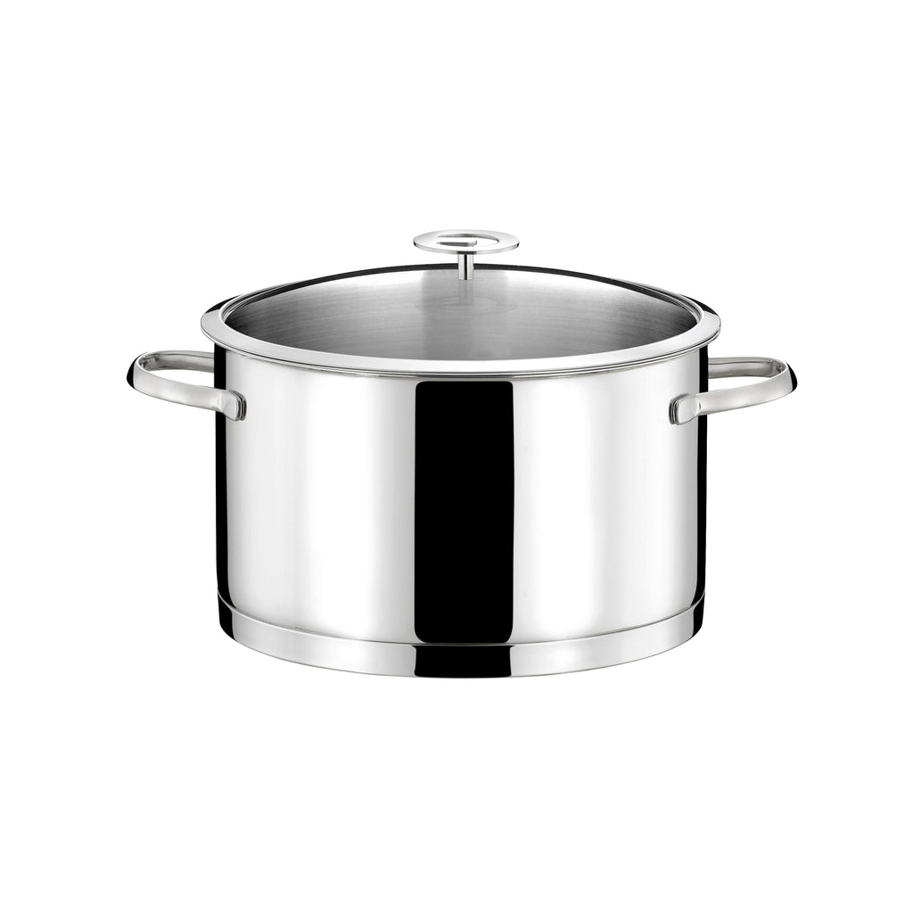 Elysée - 1 Faitout Inox 24cm + Couvercle + 1 Poêle 28cm Revêtement Céramique