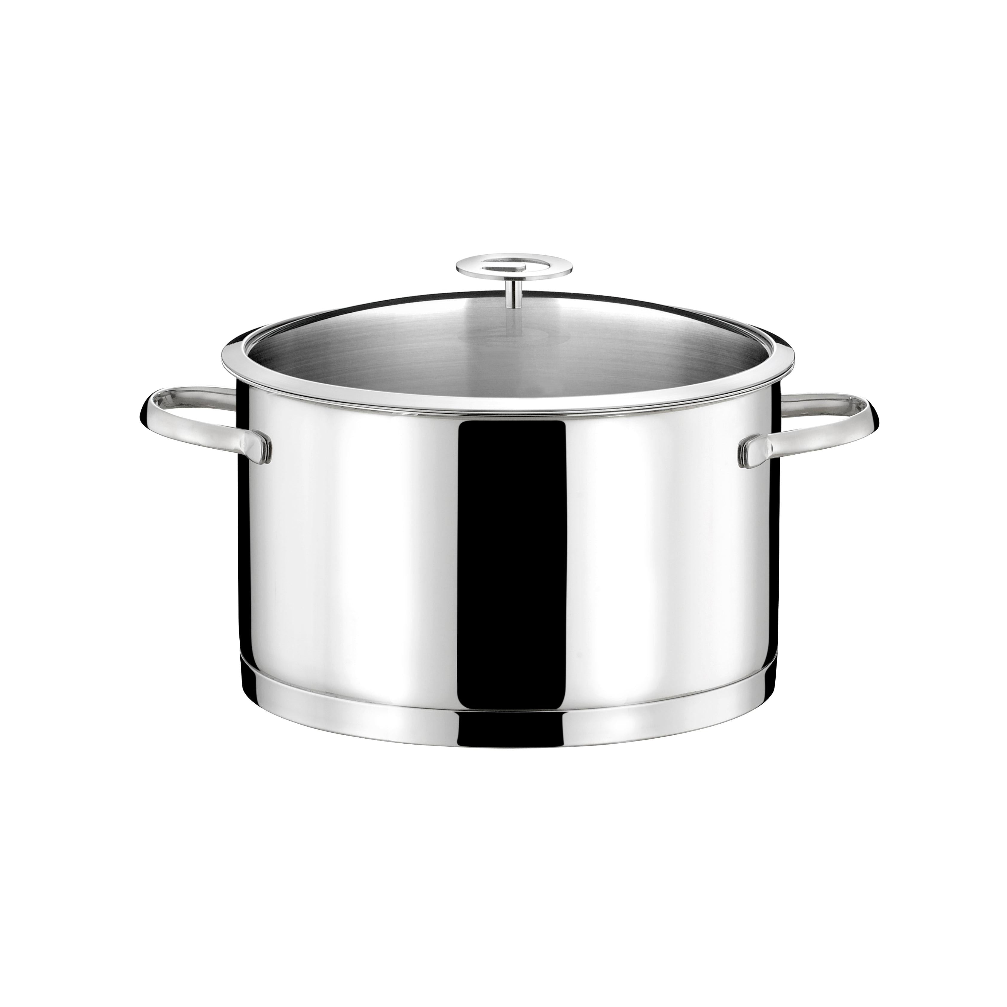 Elysée - 1 Faitout Inox 24cm + Couvercle + 1 Poêle 28cm Revêtement Céramique