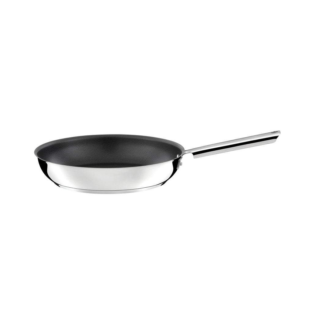 Elysée - 1 Faitout Inox 24cm + Couvercle + 1 Poêle 28cm Revêtement Céramique