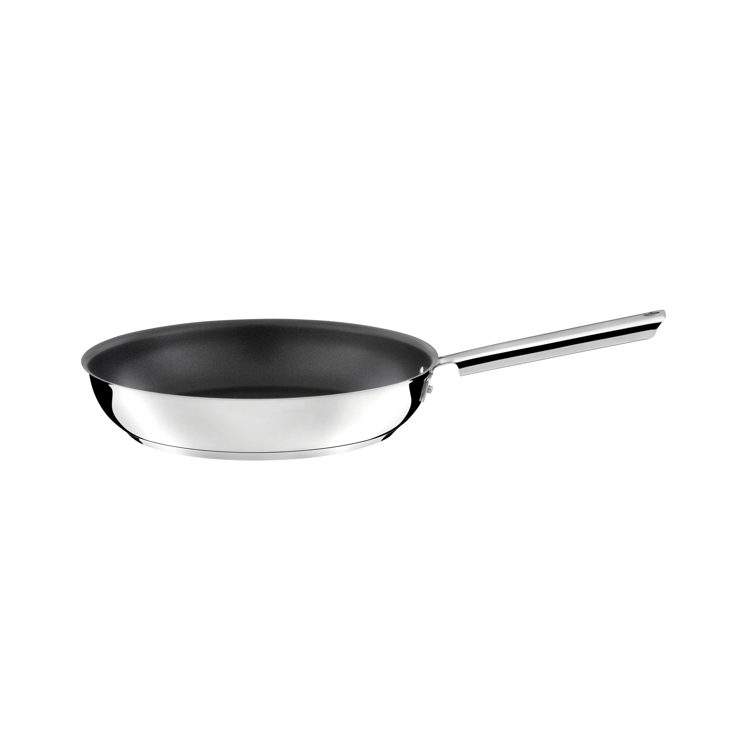 Elysée - 1 Faitout Inox 24cm + Couvercle + 1 Poêle 28cm Revêtement Céramique