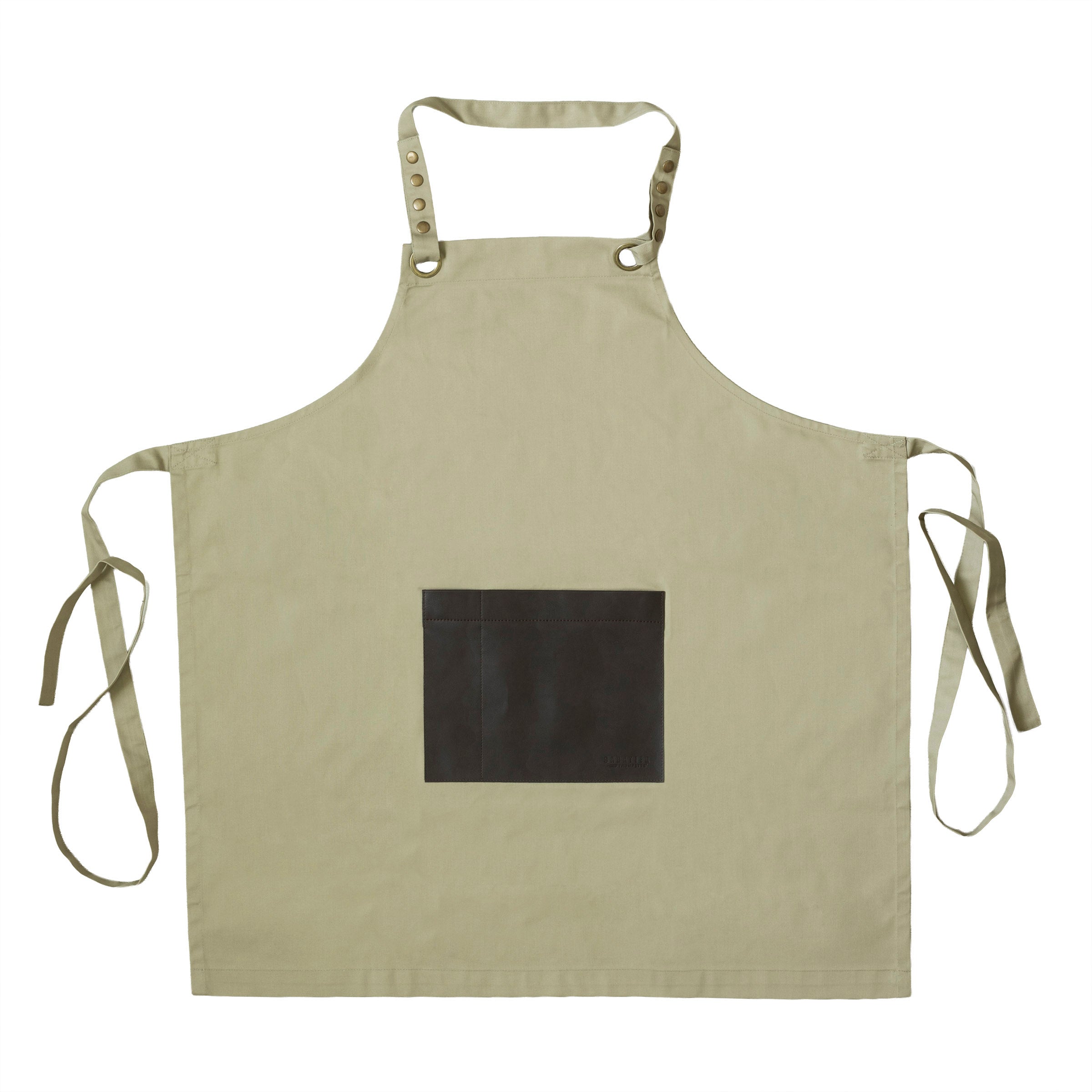 Honoré - Delantal Tela y Cuero - Beige