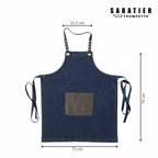 Honoré - Tablier Tissu Et Cuir - Denim