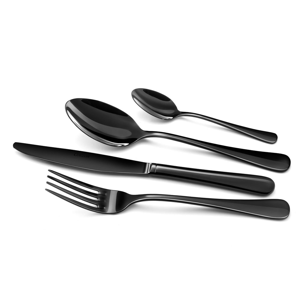 Black Clipper - 24 Piece Cutlery Set - Stainless Steel - Black