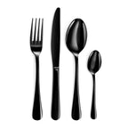 Black Clipper - 24 Piece Cutlery Set - Stainless Steel - Black