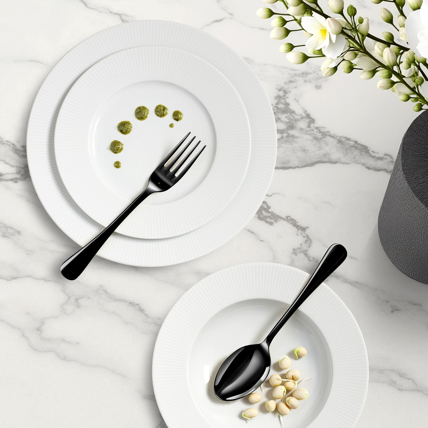 Linus - Service 18 Pièces - Porcelaine - Blanc