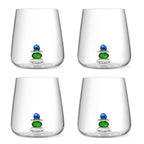 Cairn - Juego de 4 copas surtidas - Vidrio soplado - Azul y verde