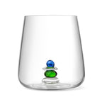 Cairn - Juego de 4 copas surtidas - Vidrio soplado - Azul y verde