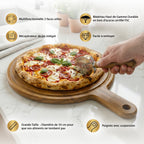 Fiorenza - Planche À Pizza Ronde 33 Cm Avec Rigole Et Poignée - Bois