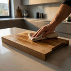 Léonie - Tabla de Cortar Rectangular con 2 Cajones - Madera