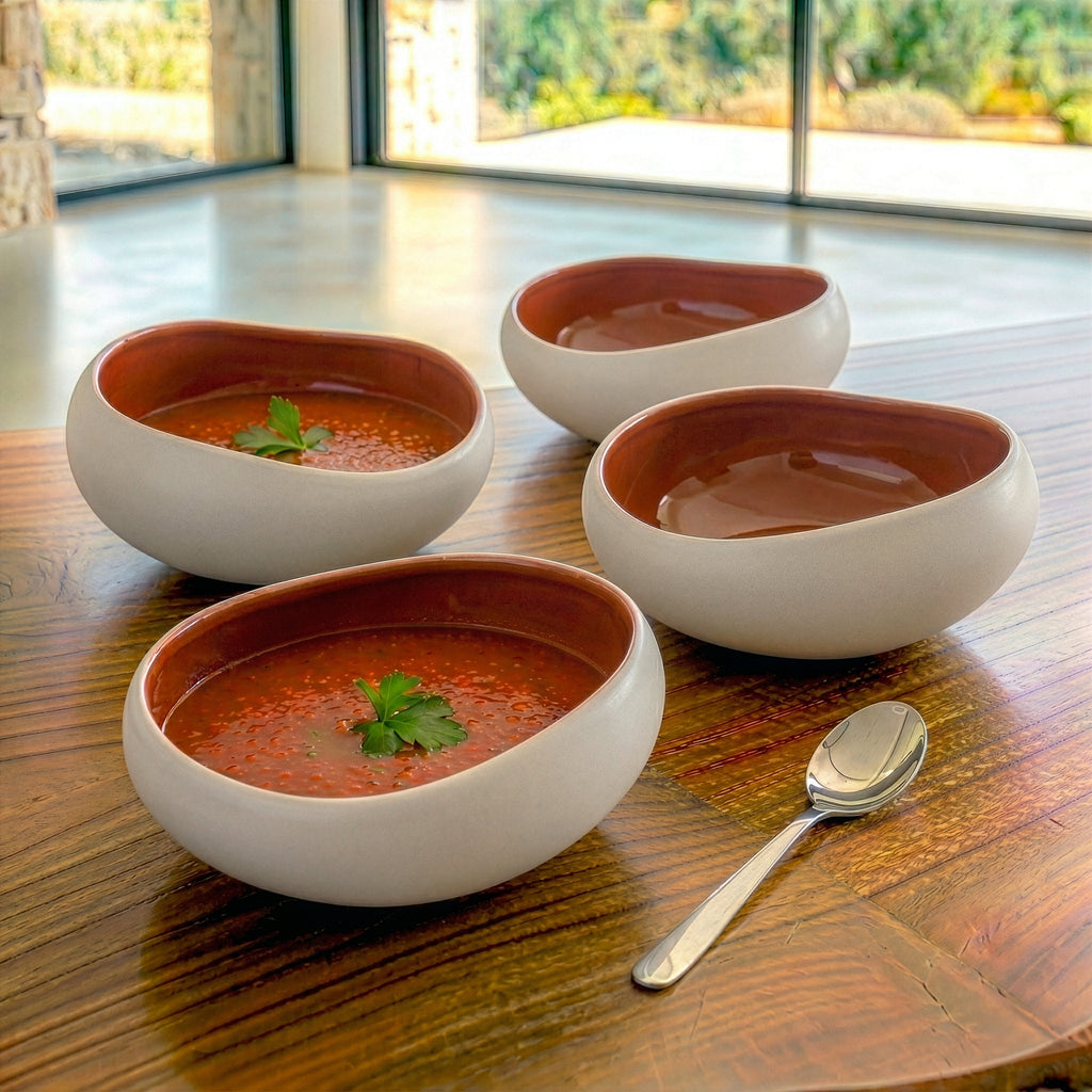 Kyma - 6 Coupelles 14cm - Porcelaine - Rouge Cade